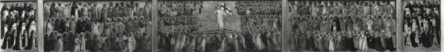National Gallery, London — Guido di Pietro (Beato Angelico) - sec. XV - Santi domenicani; Cristo risorto e angeli; Santi — insieme